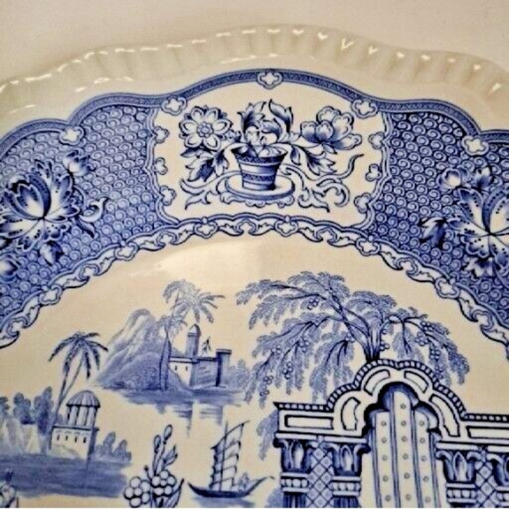 Spode Blue Room Collection Regency Series Pagoda 11" Plate Made in England - Picture 7 of 9